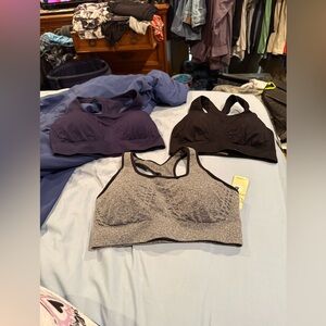NWT TrueKind Seamless Racerback Sports Bra 3 Pack Size Medium